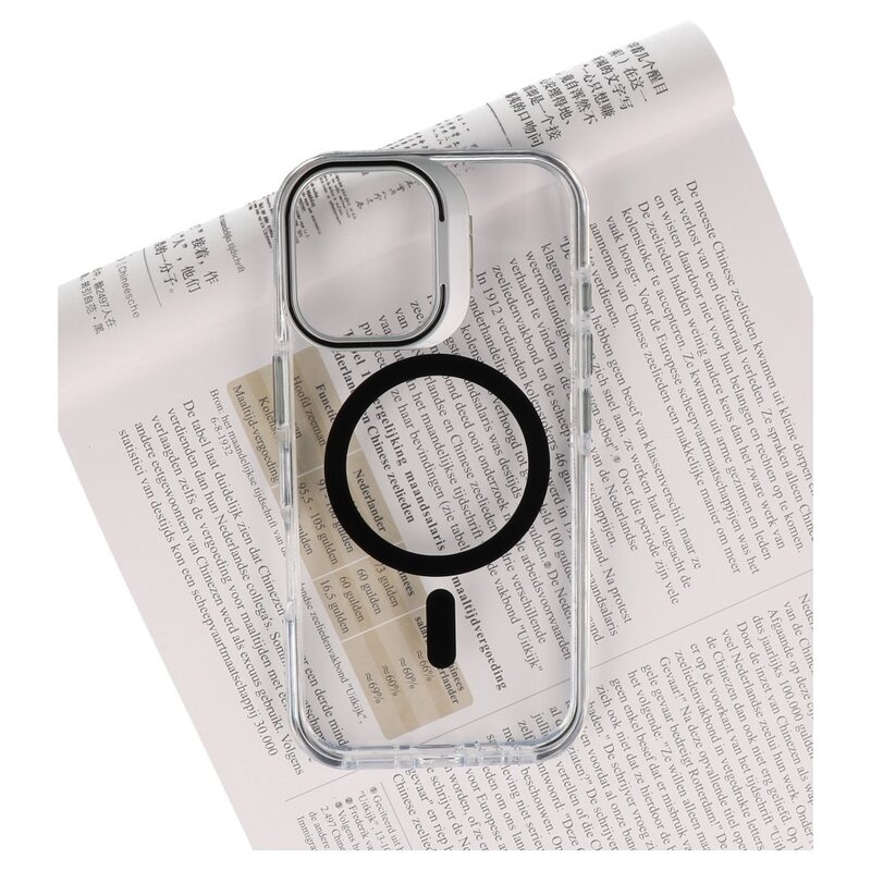 J2 Ingebouw Magsafe Coque J2 MagSafe intégrée avec fonction support - Matériau transparent résistant jaune pour iPhone 17 - Noir