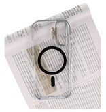 J2 Ingebouw Magsafe J2 Magsafe integrato con funzione di supporto - Custodia in materiale trasparente resistente giallo per iPhone 17 - Nero