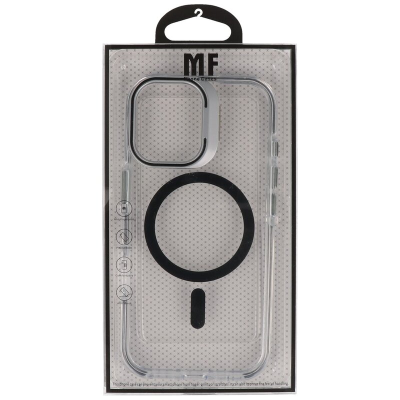 J2 Ingebouw Magsafe J2 - Funda transparente resistente al agua con función atril para iPhone 17 (negro)