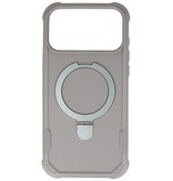 Leger Army Series - Custodia Magsafe con funzione di supporto per iPhone 17 Pro Max, grigio