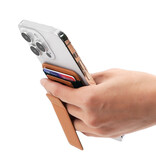 Elastiekje Elastisk MagSafe-kortholder beige