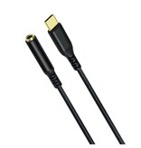 DTECH Câble adaptateur audio USB-C vers 3,5 mm - DCH-2930 - Noir