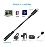 DTECH USB-C to 3.5mm Audio Adapter Cable - DCH-2930 - Black