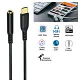DTECH Câble adaptateur audio USB-C vers 3,5 mm - DCH-2930 - Noir