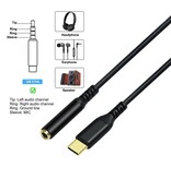 DTECH Cavo adattatore audio da USB-C a 3,5 mm - DCH-2930 - Nero