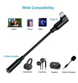 DTECH USB-C Right-Angle to 3.5mm Audio Adapter Cable - DCH-2932 - Black