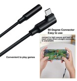 DTECH USB-C Right-Angle to 3.5mm Audio Adapter Cable - DCH-2932 - Black