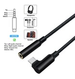 DTECH USB-C Right-Angle to 3.5mm Audio Adapter Cable - DCH-2932 - Black