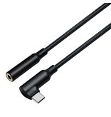 DTECH Cavo adattatore audio USB-C ad angolo retto da 3,5 mm - DCH-2932 - Nero