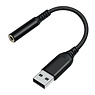 DTECH USB-auf-3,5-mm-Audio-Adapterkabel – DCH-2934 – Schwarz