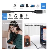 DTECH USB  naar 3.5 mm audio-adapterkabel - DCH-2934 - Zwart