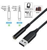 DTECH USB til 3,5 mm lydadapterkabel - DCH-2934 - Sort