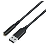 DTECH Câble adaptateur audio USB vers 3,5 mm - DCH-2934 - Noir