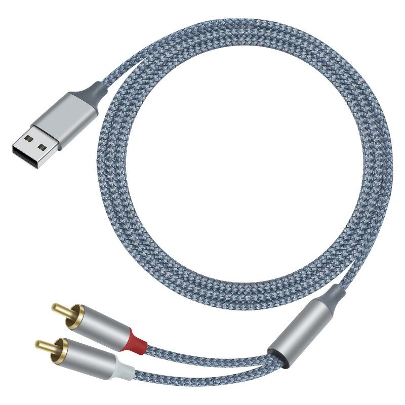 DTECH USB to 2RCA audio cable 1 m - DCH-2938 - Gray