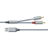 DTECH USB to 2RCA audio cable 1 m - DCH-2938 - Gray