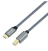 DTECH Cavo per stampante Type-C 2 m - DCH-2939-2M - Grigio