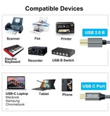 DTECH Câble d'imprimante USB-C 3 m - DCH-2939-3M - Gris