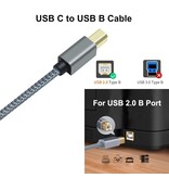 DTECH Câble d'imprimante USB-C 3 m - DCH-2939-3M - Gris