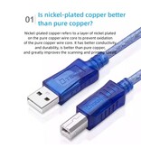DTECH Cavo per stampante USB 2.0 AM-BM 1,8 M - CU0093 - Blu