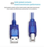 DTECH Cavo per stampante USB 2.0 AM-BM 1,8 M - CU0093 - Blu