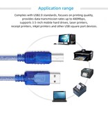 DTECH Câble d'imprimante USB 2.0 AM-BM 1,8 m - CU0093 - Bleu