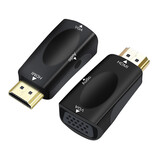 DTECH HDMI M a VGA F con jack audio da 3,5 mm - DT-CB0244 - Nero