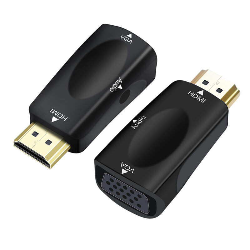 DTECH HDMI M til VGA F med 3,5 mm lydstik - DT-CB0244 - Sort