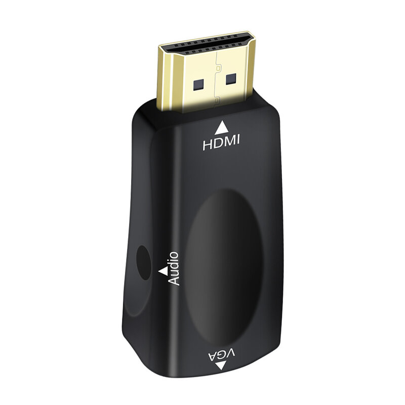 DTECH HDMI M a VGA F con jack audio da 3,5 mm - DT-CB0244 - Nero