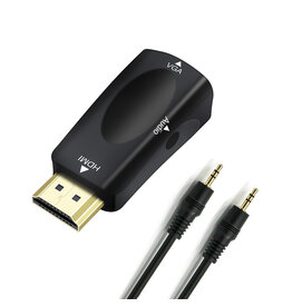 DTECH HDMI M to VGA F with 3.5mm Audio Jack - DT-CB0244 - Black