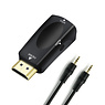 DTECH Adaptateur HDMI mâle vers VGA femelle avec prise audio 3,5 mm - DT-CB0244 - Noir