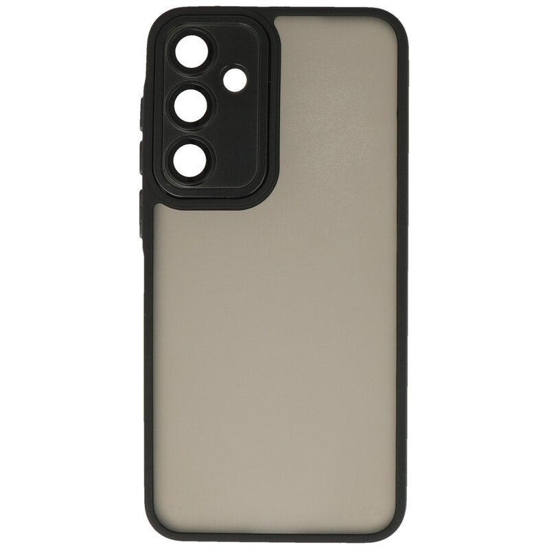 Funda transparente mate con protector de cámara para Samsung Galaxy A17, color negro