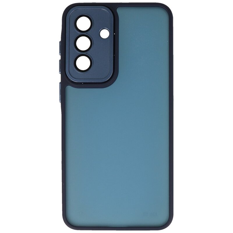 Coque mate transparente avec protection pour appareil photo pour Samsung Galaxy A17 Bleu