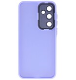 Funda transparente mate con protector de cámara para Samsung Galaxy A17, color morado