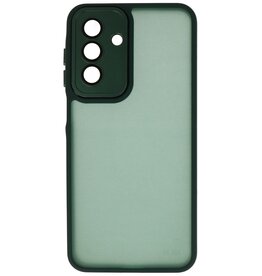 Funda transparente mate con protector de cámara para Samsung Galaxy A17, color verde oscuro