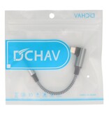 DTECH Câble adaptateur USB-C coudé vers audio 3,5 mm - DCH-2933 - Gris