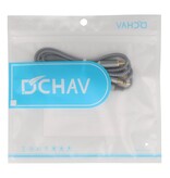 DTECH 3,5-mm-Klinke-auf-2-Cinch-Audiokabel, 1 m – DCH-2936 – Grau