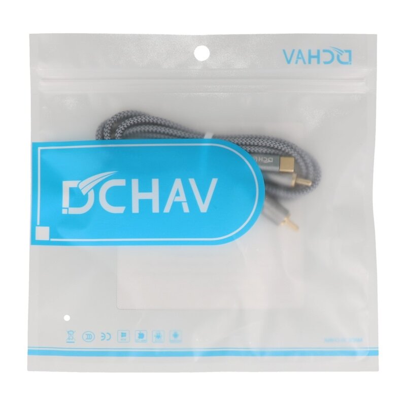 DTECH USB-C naar 2RCA audiokabel 1 m - DCH-2937 - Grijs