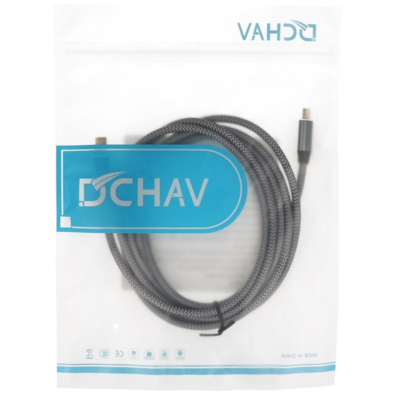 DTECH Type-C printer cable 2 m - DCH-2939-2M - Gray