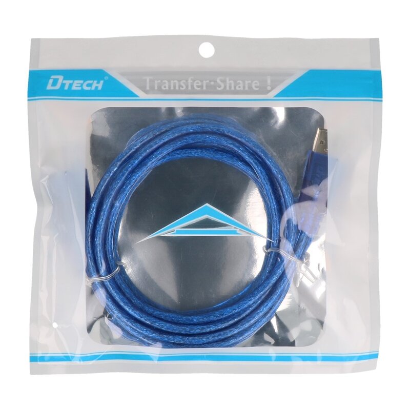DTECH USB 2.0 Druckerkabel AM-BM 1,8 m - CU0093 - Blau