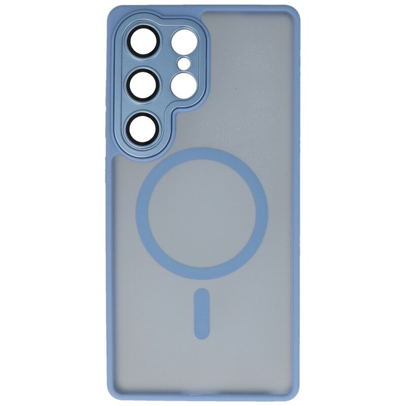 Mat-Transparent met Camera Beschermer Magsafe Case voor Samsung Galaxy S25 Ultra Blauw