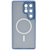 Matte-Transparent with Camera Protector Magsafe Case for Samsung Galaxy S25 Ultra Blue