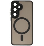 Matte-Transparent with Camera Protector Magsafe Case for Samsung Galaxy S25 FE Black