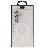 Matt-transparente MagSafe-Hülle mit Kameraschutz für Samsung Galaxy S25 FE, Weiß