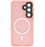 Matte-Transparent with Camera Protector Magsafe Case for Samsung Galaxy S25 FE Pink