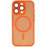 Mat-Transparent met Camera Beschermer Magsafe Case voor iPhone 16 Pro Oranje