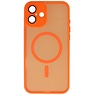 Mat-Transparent met Camera Beschermer Magsafe Case voor iPhone 16 Plus Oranje