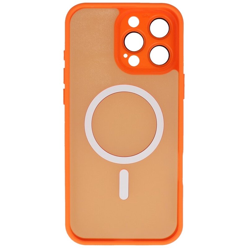 Matte-Transparent with Camera Protector Magsafe Case for iPhone 16 Pro Max Orange