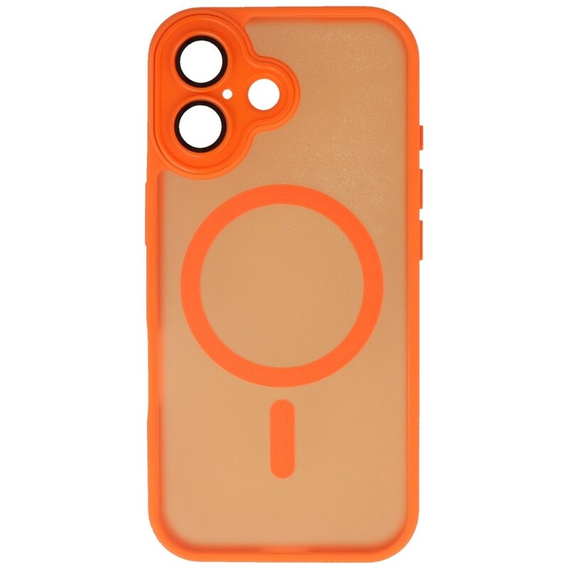 Funda Magsafe mate transparente con protector de cámara para iPhone 17 naranja