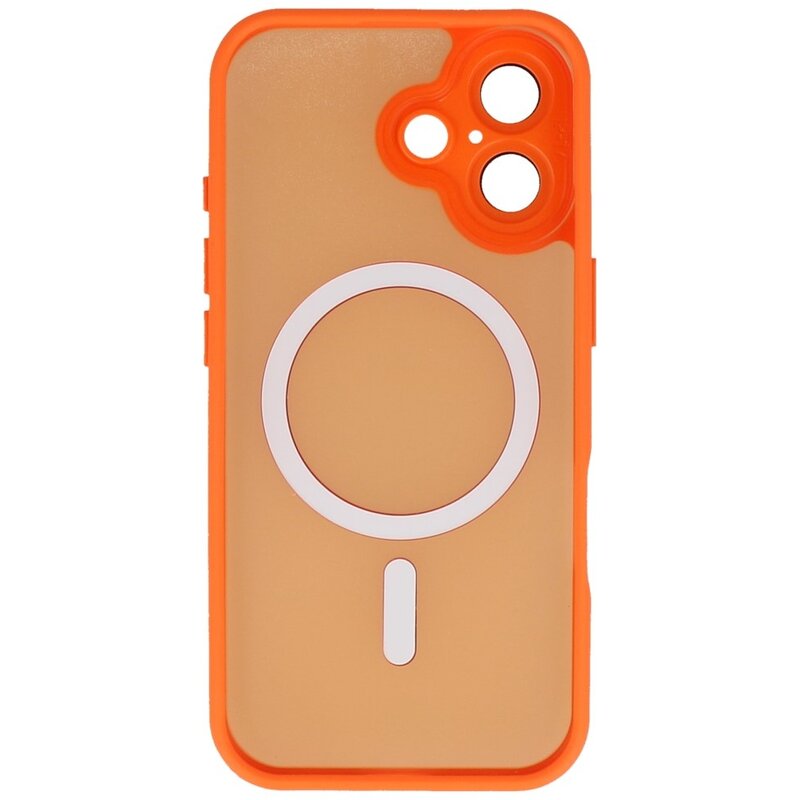 Coque MagSafe mate transparente avec protection pour appareil photo pour iPhone 17, orange
