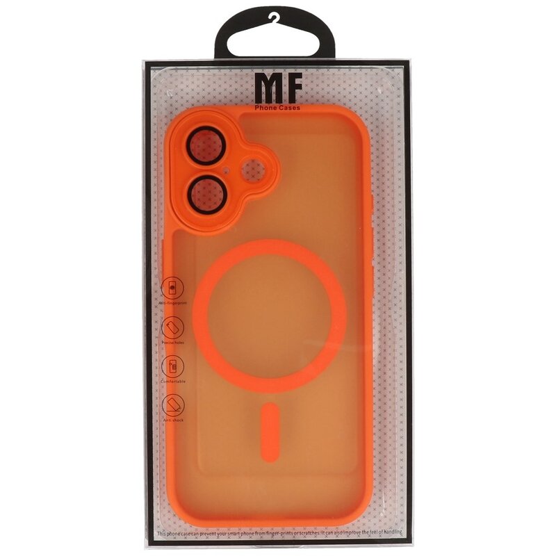 Matte-Transparent with Camera Protector Magsafe Case for iPhone 17 Orange
